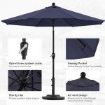 9FT Waterproof Patio Umbrella with Tilt & Crank