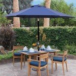 Navy Blue 7.5 ft Patio Umbrella with Tilt Crank