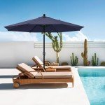 9FT Waterproof Patio Umbrella with Tilt & Crank