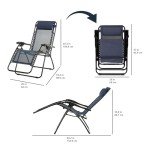 Blue Adjustable Zero Gravity Lounge Chair with Table