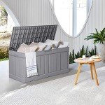 Large Waterproof Resin Deck Box for Outdoor Storage