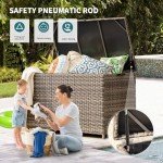 Large Gray Outdoor Storage Box with Wheels