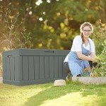 Large Waterproof Resin Deck Box for Outdoor Storage