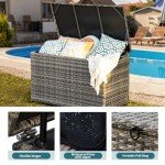 Large Gray Outdoor Storage Box with Wheels