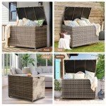 Large Gray Outdoor Storage Box with Wheels