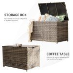 Large Gray Outdoor Storage Box with Wheels