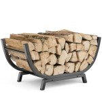 Venkuber 25-Inch Metal Firewood Rack Holder