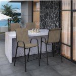4-Pack All-Weather Patio Bar Stools Set