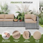 Beige Outdoor Cushions for Patio Furniture Set