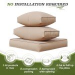 Beige Outdoor Cushions for Patio Furniture Set