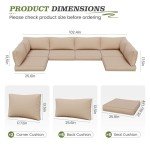 Beige Outdoor Cushions for Patio Furniture Set