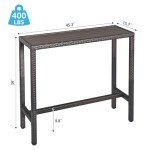 Wicker Outdoor Bar Table - 45" High Top