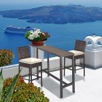 Wicker Outdoor Bar Table - 45" High Top