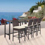 Wicker Outdoor Bar Table - 45" High Top