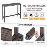 Wicker Outdoor Bar Table - 45" High Top