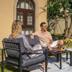 Modern 5-Piece Dark Grey Metal Patio Set