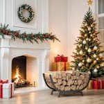 Venkuber 25-Inch Metal Firewood Rack Holder