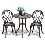 COBANA 3-Piece Outdoor Bistro Set with Umbrella Hole