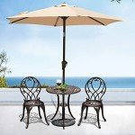 COBANA 3-Piece Outdoor Bistro Set with Umbrella Hole