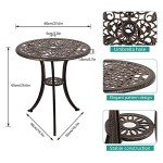 COBANA 3-Piece Outdoor Bistro Set with Umbrella Hole