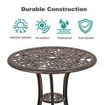COBANA 3-Piece Outdoor Bistro Set with Umbrella Hole