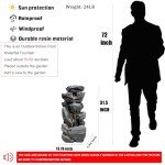 5-Tier Rock Water Fountain with Light for Patio