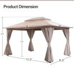 LAUSAINT HOME 10'x13' Outdoor Patio Gazebo