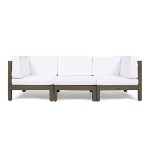 Gray and White Outdoor Sectional Sofa Set