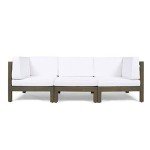 Gray and White Outdoor Sectional Sofa Set