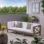 Gray and White Outdoor Sectional Sofa Set
