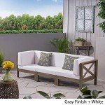 Gray and White Outdoor Sectional Sofa Set