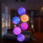 Color Changing Solar Wind Chime with Spinner