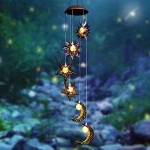 Solar Wind Chimes with Sun, Moon, and Stars