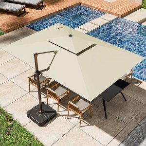 Large 9x12FT Cantilever Patio Umbrella with Rotation