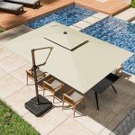 Large 9x12FT Cantilever Patio Umbrella with Rotation