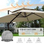 Large 9x12FT Cantilever Patio Umbrella with Rotation
