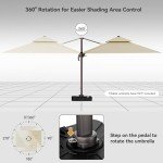 Large 9x12FT Cantilever Patio Umbrella with Rotation