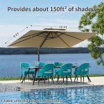 Large 9x12FT Cantilever Patio Umbrella with Rotation