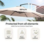 LAUSAINT HOME 11 FT Curvy Cantilever Patio Umbrella
