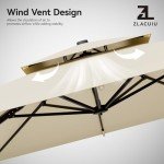 Large 9x12FT Cantilever Patio Umbrella with Rotation