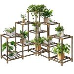 11-Tier Wood Plant Stand for Indoor & Outdoor