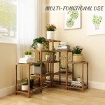 11-Tier Wood Plant Stand for Indoor & Outdoor