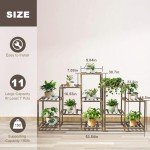 11-Tier Wood Plant Stand for Indoor & Outdoor