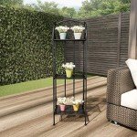 3-Tier Folding Wrought Iron Plant Stand