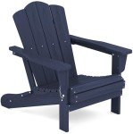 Navy Folding Adirondack Chair with Arm Rests