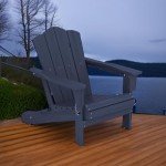 Navy Folding Adirondack Chair with Arm Rests