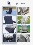 Navy Folding Adirondack Chair with Arm Rests