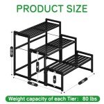 3-Tier Stackable Plant Stand for Indoor/Outdoor Use