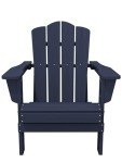 Navy Folding Adirondack Chair with Arm Rests