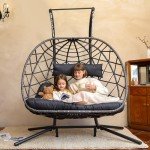 Double Egg Swing Chair with Stand - Dark Grey